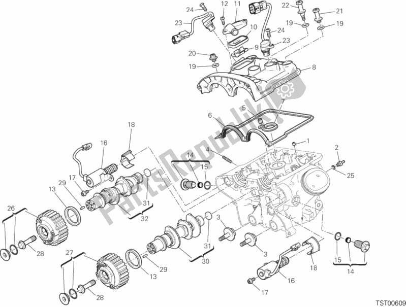 Todas las partes para Culata Vertical - Sincronización de Ducati Multistrada 1260 ABS 2019